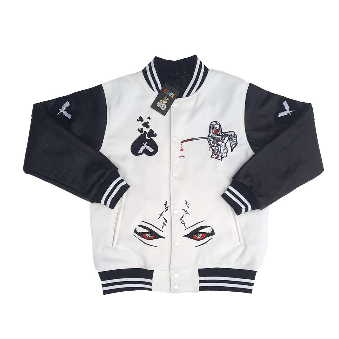 Blessings White Letterman Jacket