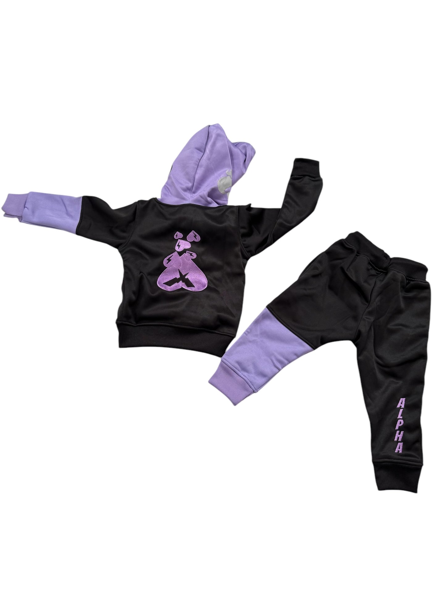 BLESSINGS KIDS BLACK/LAVENDER SET