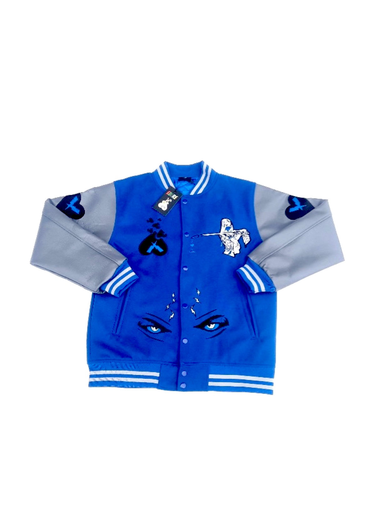 Bendiciones Chaqueta Letterman Azul